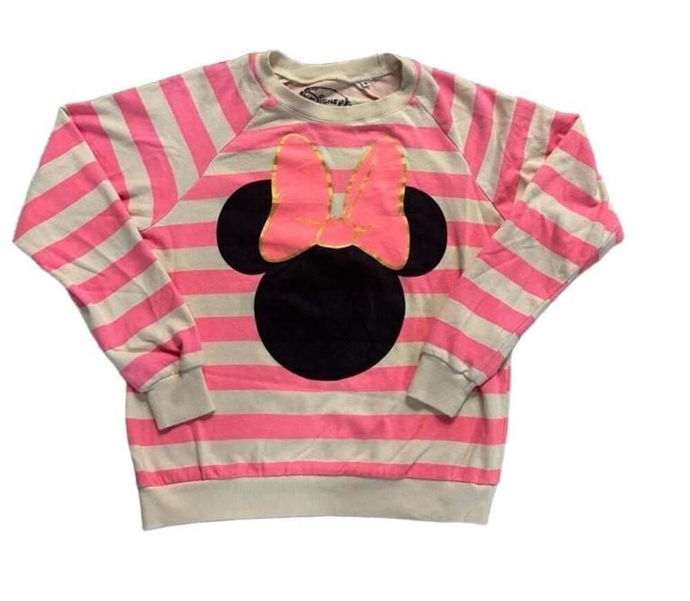 Disney Minnie Mouse Sweatshirt Size M Pink Stripe